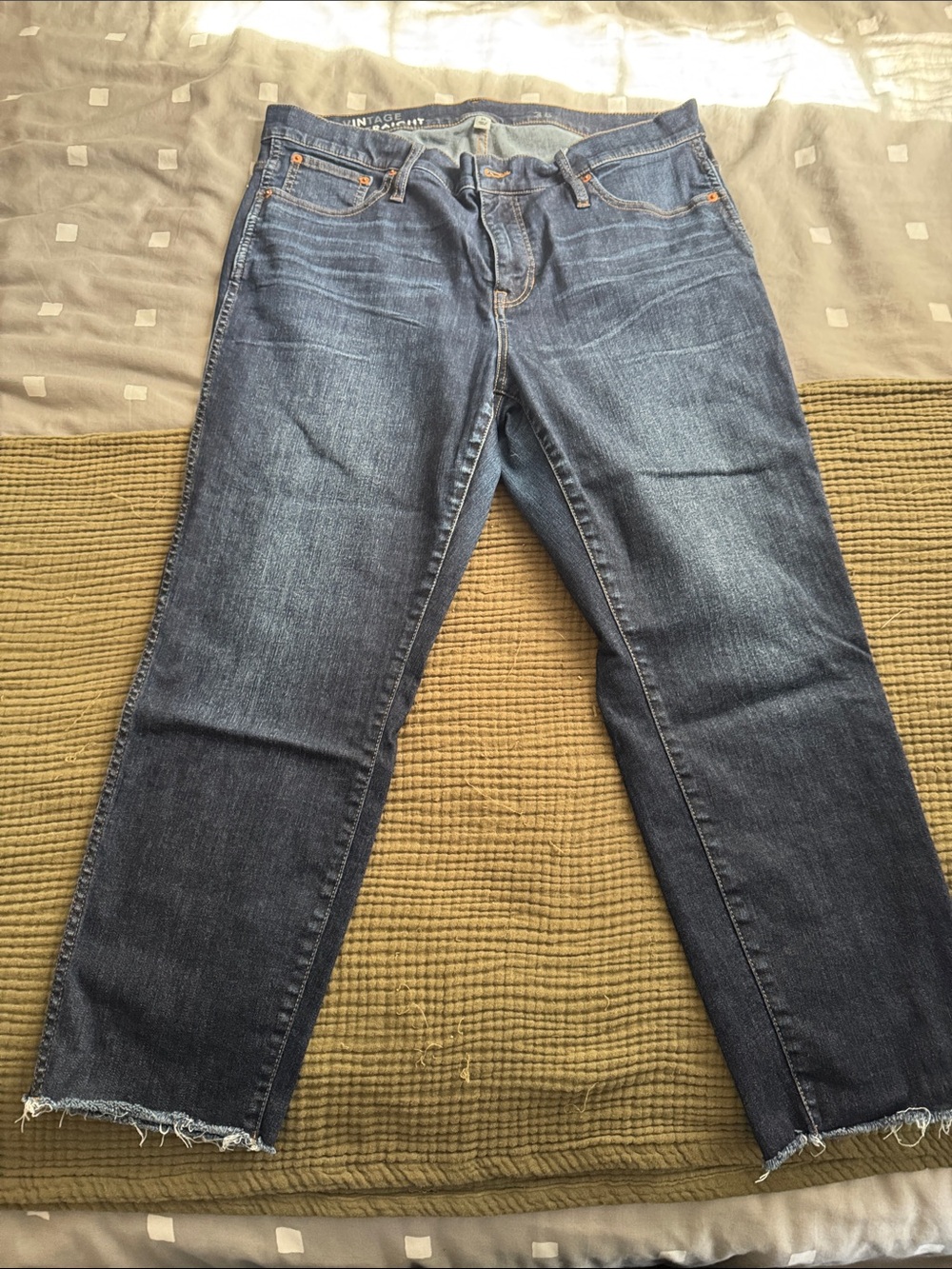 J. Crew Straight Leg Jeans in Dark Blue Wash